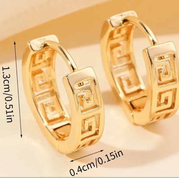 HOOP EARRINGS 14KT GOLD PLATED - Picture 3 of 3